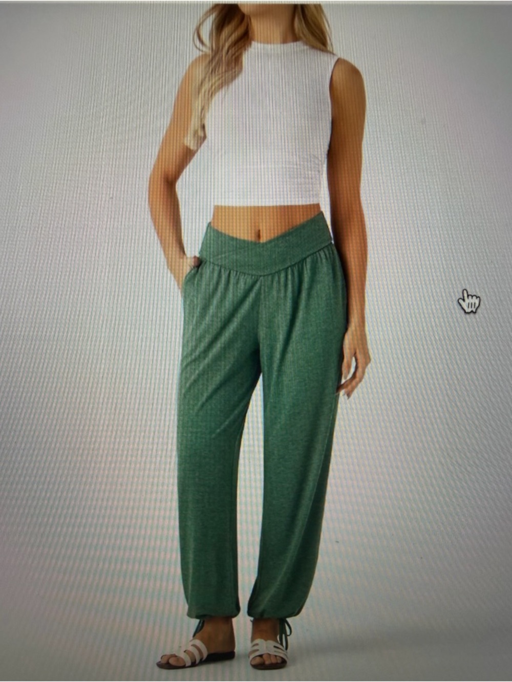 HALARA Green V‑Waist Lounge Track Pants